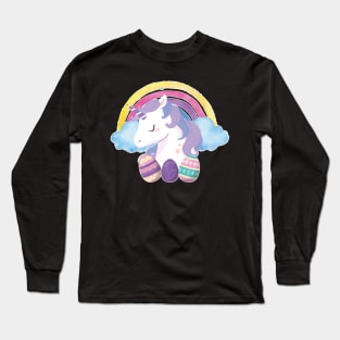 Cute Unicorn Easter Eggs Long Sleeve T-Shirt